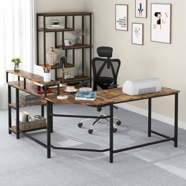 Iris l deals shaped desk wayfair